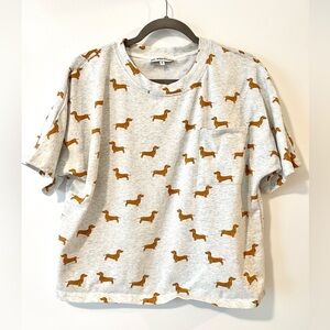 SM Wardrobe Dachshund Print Oversized Top